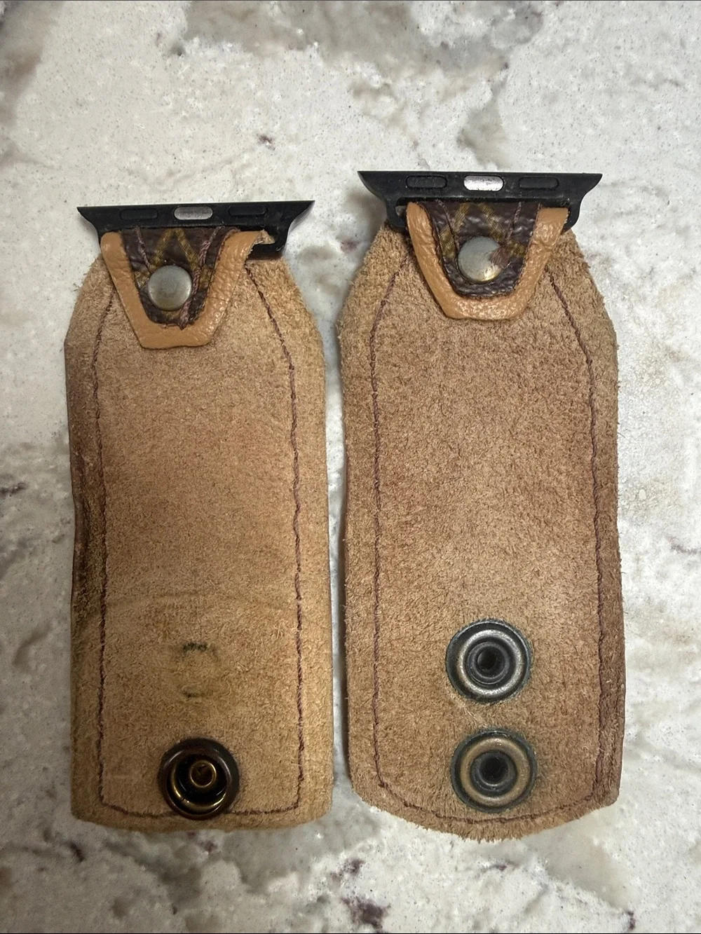 Louis Vuitton Brown & Tan Monogram Watch Band Adapters